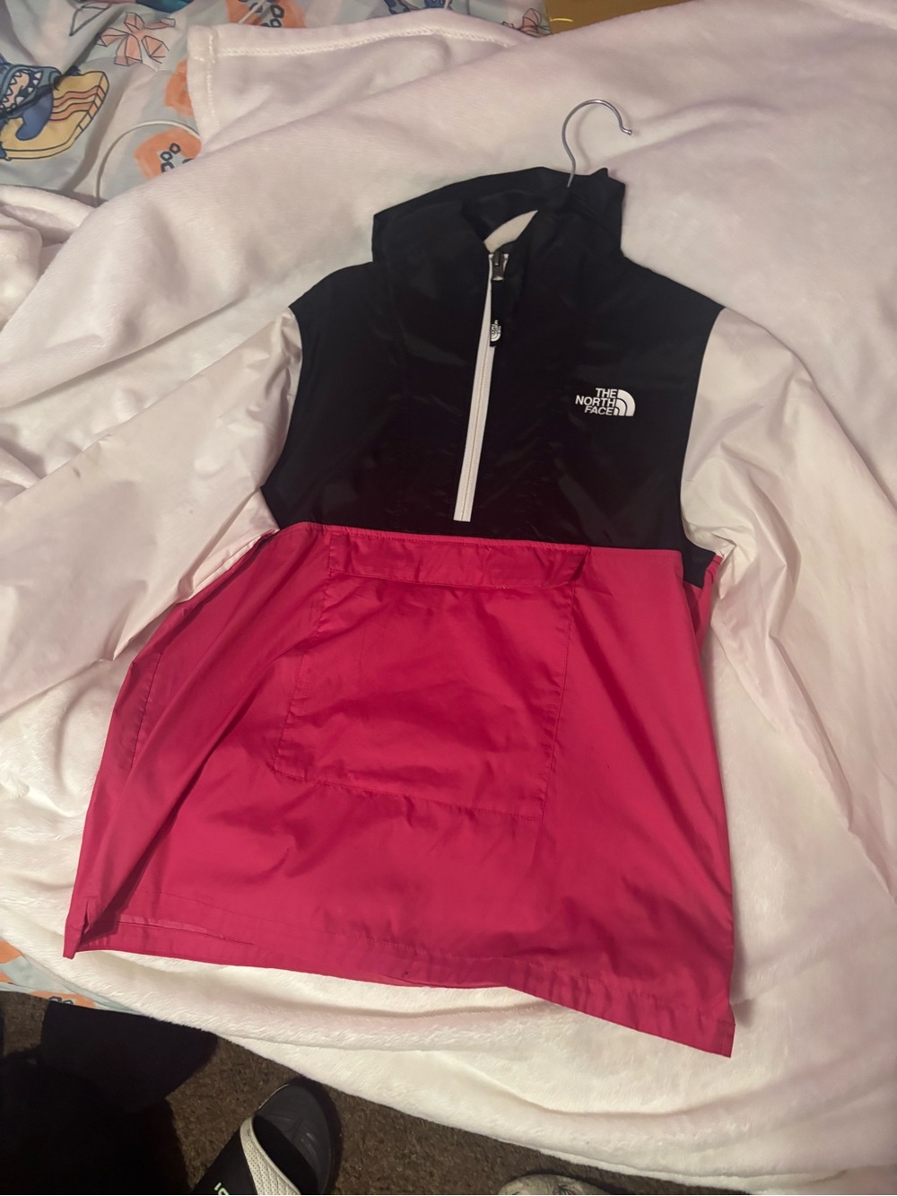 The North Face Black Pink White Colorblock Pullover Anorak